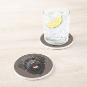 Labradoodle Black Dog Getränkeuntersetzer (Seite)