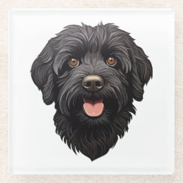 Labradoodle Black Dog Glasuntersetzer