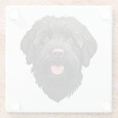 Labradoodle Black Dog Glasuntersetzer (Rückseite)