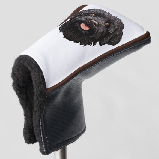 Labradoodle Black Dog Golf Headcover (3/4 Vorderseite)