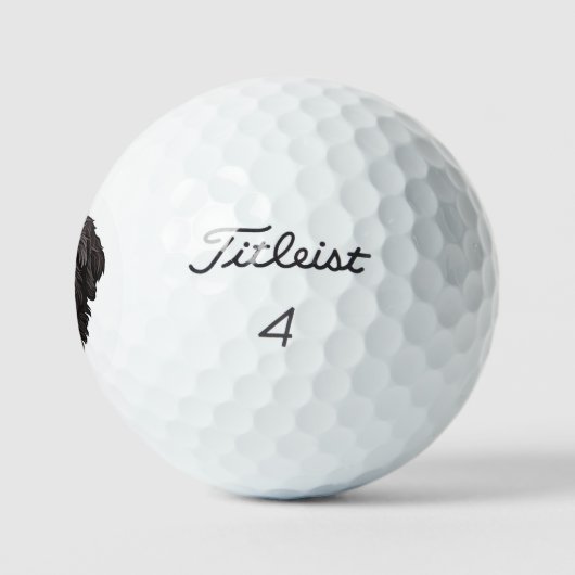Labradoodle Black Dog Golfball (Logo)