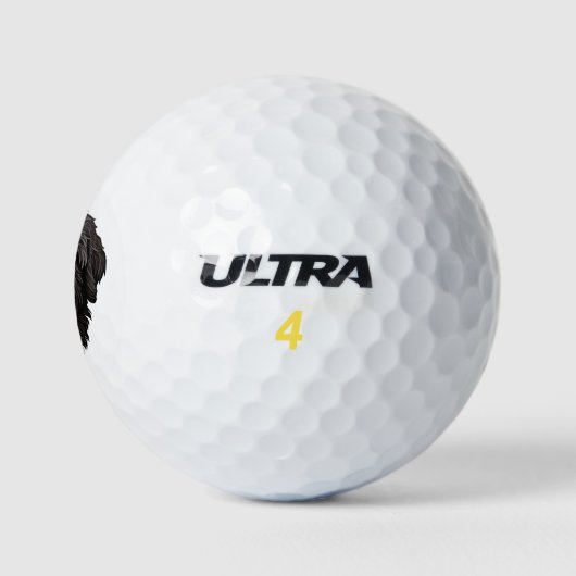 Labradoodle Black Dog Golfball (Logo)