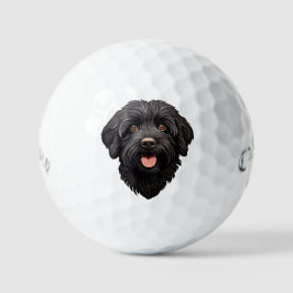 Labradoodle Black Dog Golfball