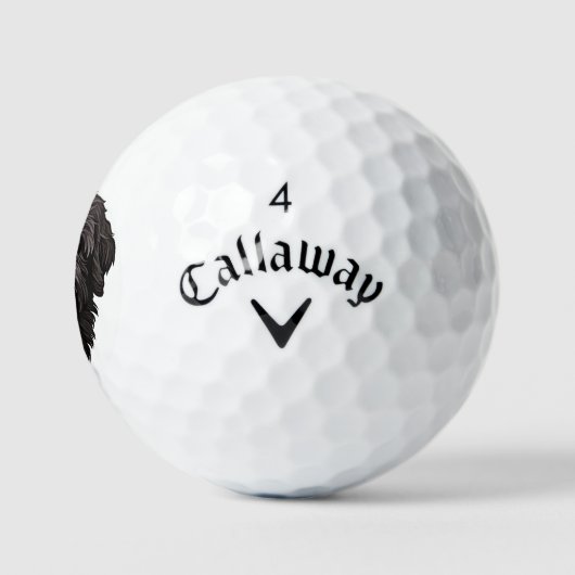 Labradoodle Black Dog Golfball (Logo)