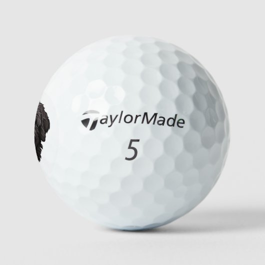 Labradoodle Black Dog Golfball (Logo)