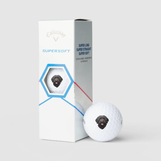 Labradoodle Black Dog Golfball (Verpackung)