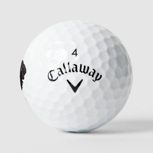 Labradoodle Black Dog Golfball (Logo)