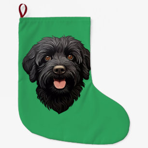 Labradoodle Black Dog Großer Weihnachtsstrumpf