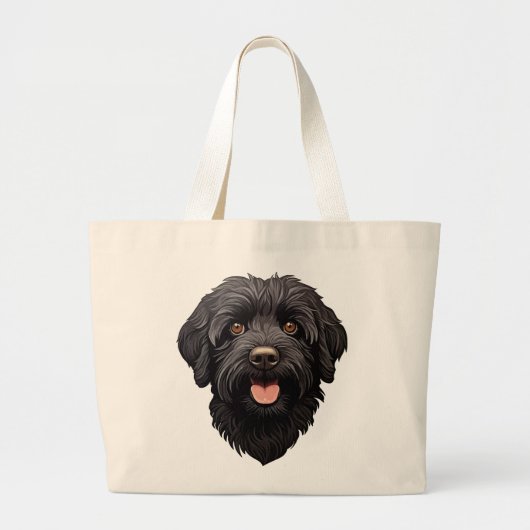 Labradoodle Black Dog Jumbo Stoffbeutel (Vorne)