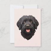 Labradoodle Black Dog Karte (Vorderseite)