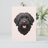 Labradoodle Black Dog Karte (Stehend Vorderseite)