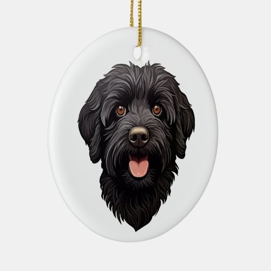 Labradoodle Black Dog Keramik Ornament (Rechts)