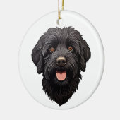 Labradoodle Black Dog Keramik Ornament (Links)