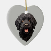 Labradoodle Black Dog Keramik Ornament (Rechts)