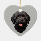 Labradoodle Black Dog Keramik Ornament (Hinten)