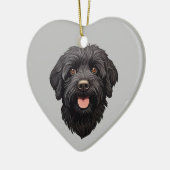 Labradoodle Black Dog Keramik Ornament (Links)