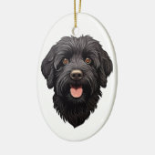 Labradoodle Black Dog Keramik Ornament (Links)