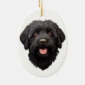 Labradoodle Black Dog Keramik Ornament (Hinten)