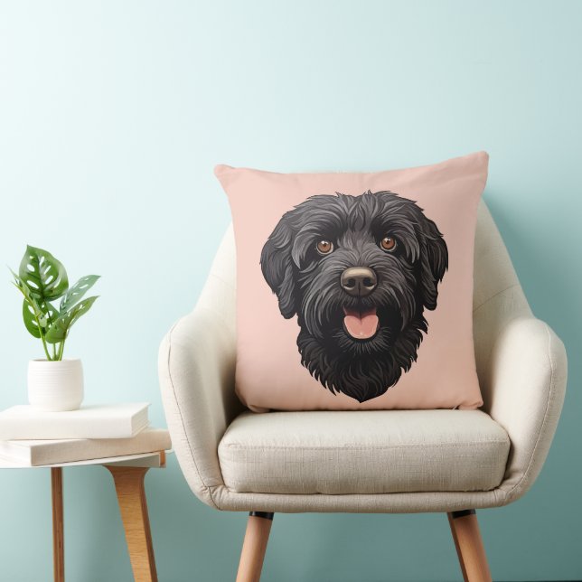 Labradoodle Black Dog Kissen (Stuhl )