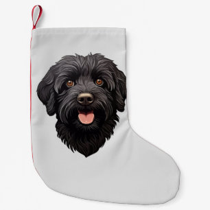 Labradoodle Black Dog Kleiner Weihnachtsstrumpf