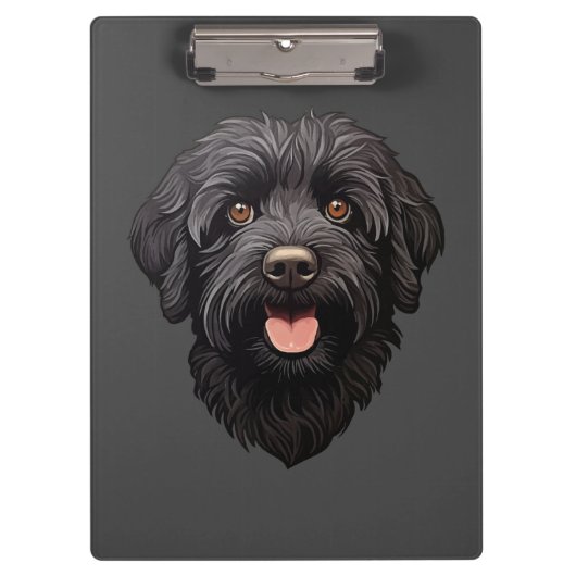 Labradoodle Black Dog Klemmbrett (Vorderseite)