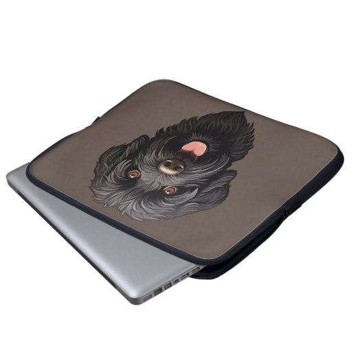 Labradoodle Black Dog Laptopschutzhülle (Vorne Knopf)