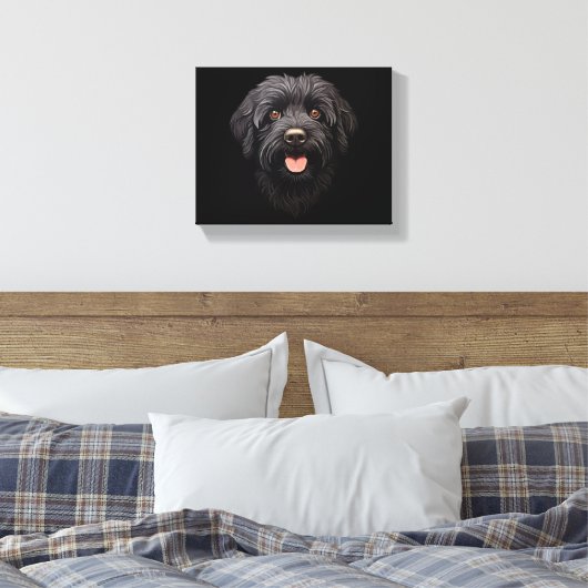 Labradoodle Black Dog Leinwanddruck (Insitu (Schlafzimmer))