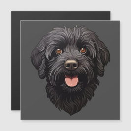 Labradoodle Black Dog Magnetkarte