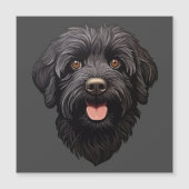 Labradoodle Black Dog Magnetkarte (Vorderseite)