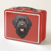 Labradoodle Black Dog Metall Brotdose (Vorderseite)