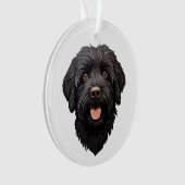 Labradoodle Black Dog Ornament (Vorderseite)
