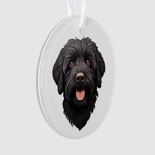 Labradoodle Black Dog Ornament (Vorderseite)