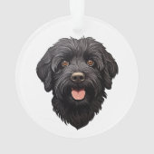 Labradoodle Black Dog Ornament (Rückseite)