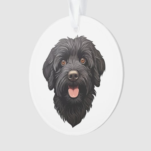 Labradoodle Black Dog Ornament (Vorderseite)