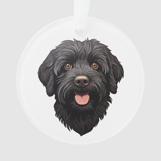 Labradoodle Black Dog Ornament (Vorderseite)