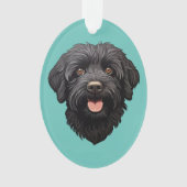 Labradoodle Black Dog Ornament (Vorderseite)