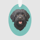 Labradoodle Black Dog Ornament (Rückseite)