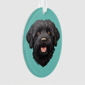 Labradoodle Black Dog Ornament (Vorderseite)
