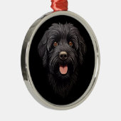 Labradoodle Black Dog Ornament Aus Metall (Rechts)