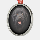 Labradoodle Black Dog Ornament Aus Metall (Links)