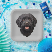 Labradoodle Black Dog Pappteller (Party)