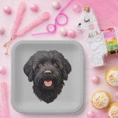 Labradoodle Black Dog Pappteller (Party)