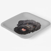 Labradoodle Black Dog Pappteller (Gewinkelt)