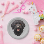Labradoodle Black Dog Pappteller (Party)