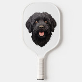 Labradoodle Black Dog Pickleball Schläger (Rückseite)
