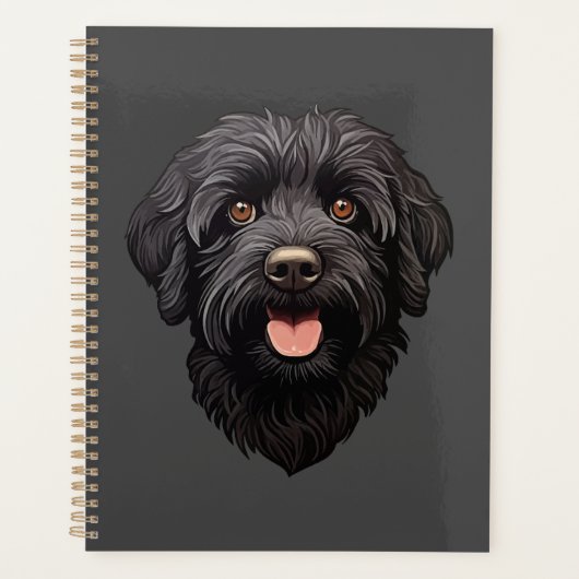 Labradoodle Black Dog Planer (Vorderseite)