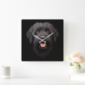Labradoodle Black Dog Quadratische Wanduhr (Zuhause)