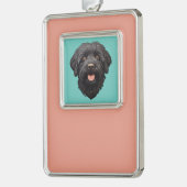 Labradoodle Black Dog Rahmen-Ornament Silber (Links)