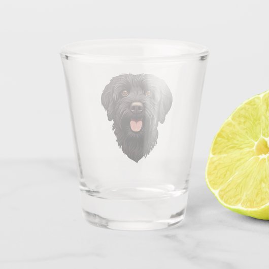 Labradoodle Black Dog Schnapsglas (Rückseite)