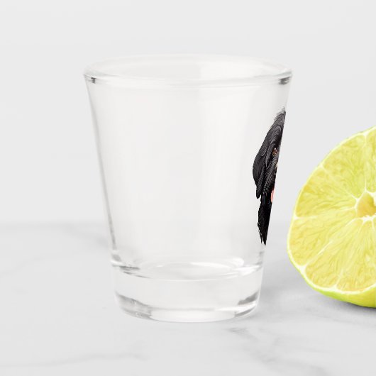 Labradoodle Black Dog Schnapsglas (Links)